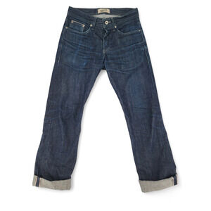 Naked & Famous Denim Weird Guy Size 29 Raw Japanese Selvedge Dark Wash‎ Jeans